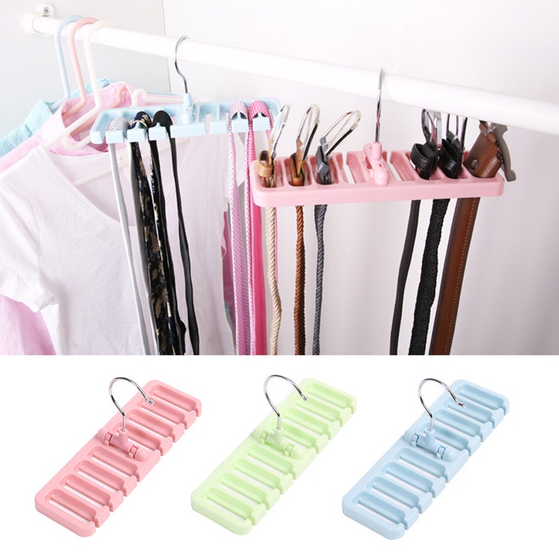 Rotatable Waist Belts Hanger Multipurpose Scarf Tie Hanger Space Saving Storage Rack Wardrobe Organizer Closet Storage Holder