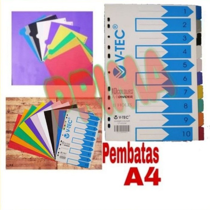 

Pembatas dokumen/ Index / Divider ukuran A4