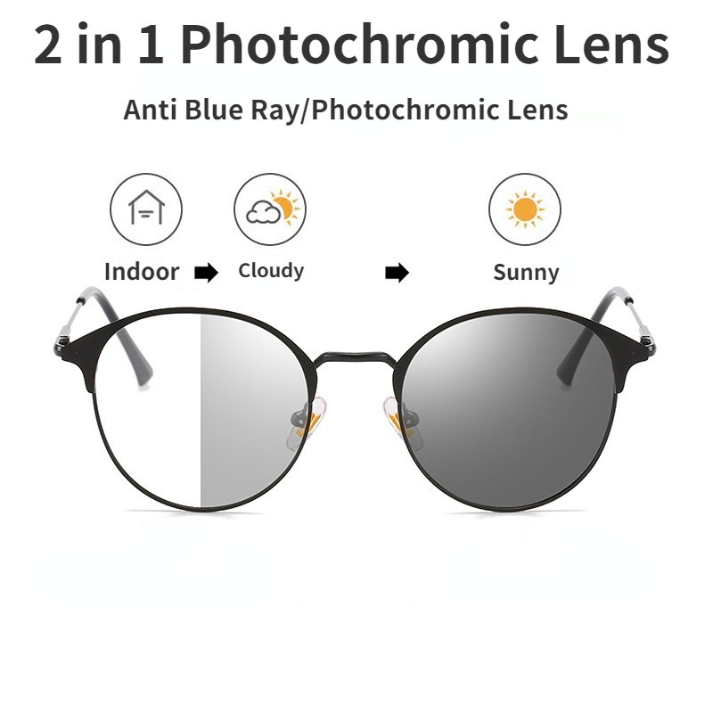 Kacamata Fashion Photochromic Anti Radiasi Untuk Wanita/Pria Kacamata Anti Blue Light