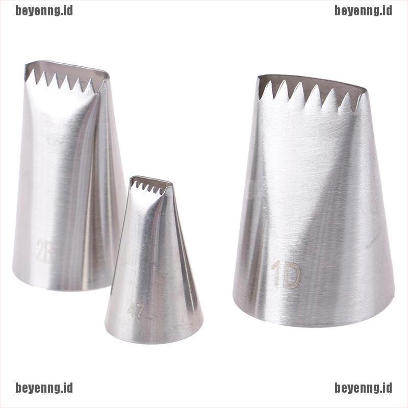 Bey 3pcs Spuit Piping Icing Bahan Stainless Steel Untuk Dekorasi Kue