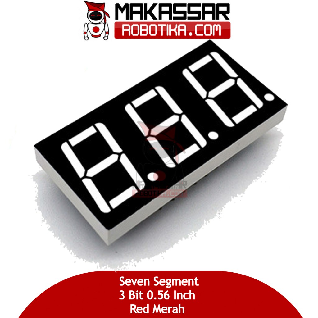 3 Digit Seven Segment Red Anode 0,56''