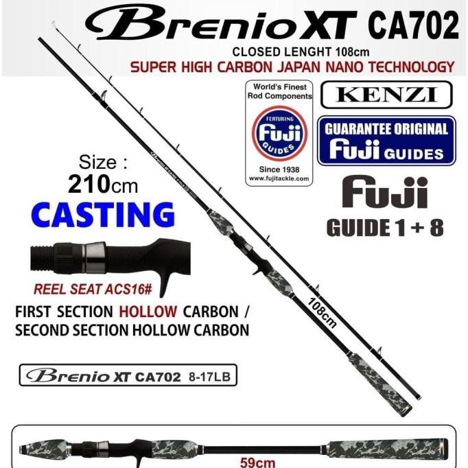 Joran Pancing Casting BC Kenzi Brenio Panjang 210 cm Ring Fuji BERKUALITAS