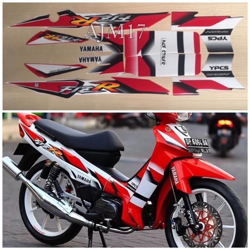 STIKER STRIPING MOTOR F1ZR 2002 MERAH PUTIH