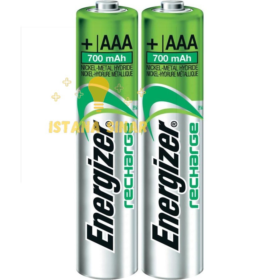 Baterai  Cas / charge Energizer AAA / A3 ( isi 2) Baterai Energizer Recharge Isi Ulang AAA/ A3 700