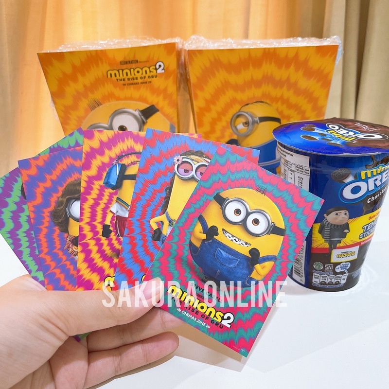 Minion 2 the rise of gru photocard minion oreo edition minion popcorn case original