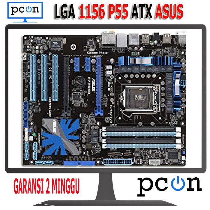 Mainboard Intel SOKET LGA 1156 P55 ATX ASUS 4Slot ram VGA Offboard