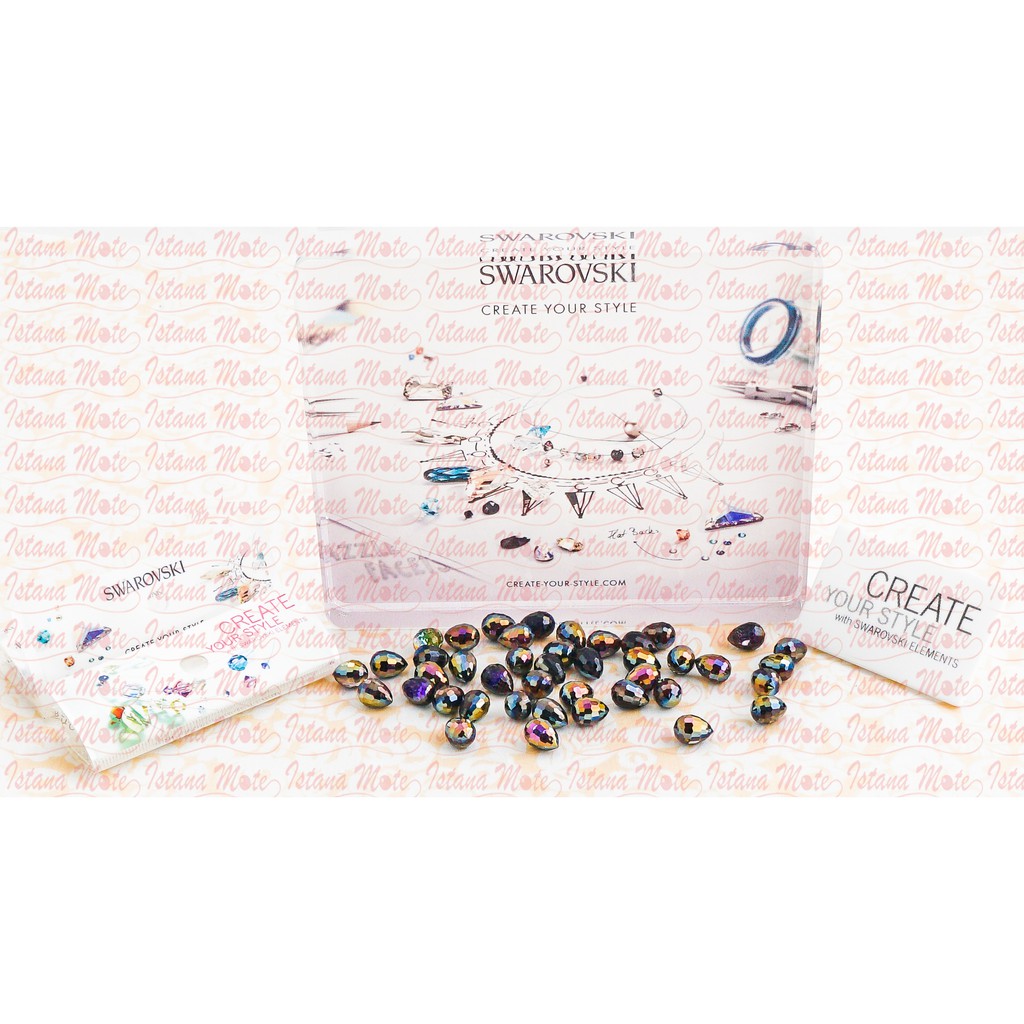 Liontin / pendant Swarovski 6002-10x7-heliothrope ASLI ORIGINAL