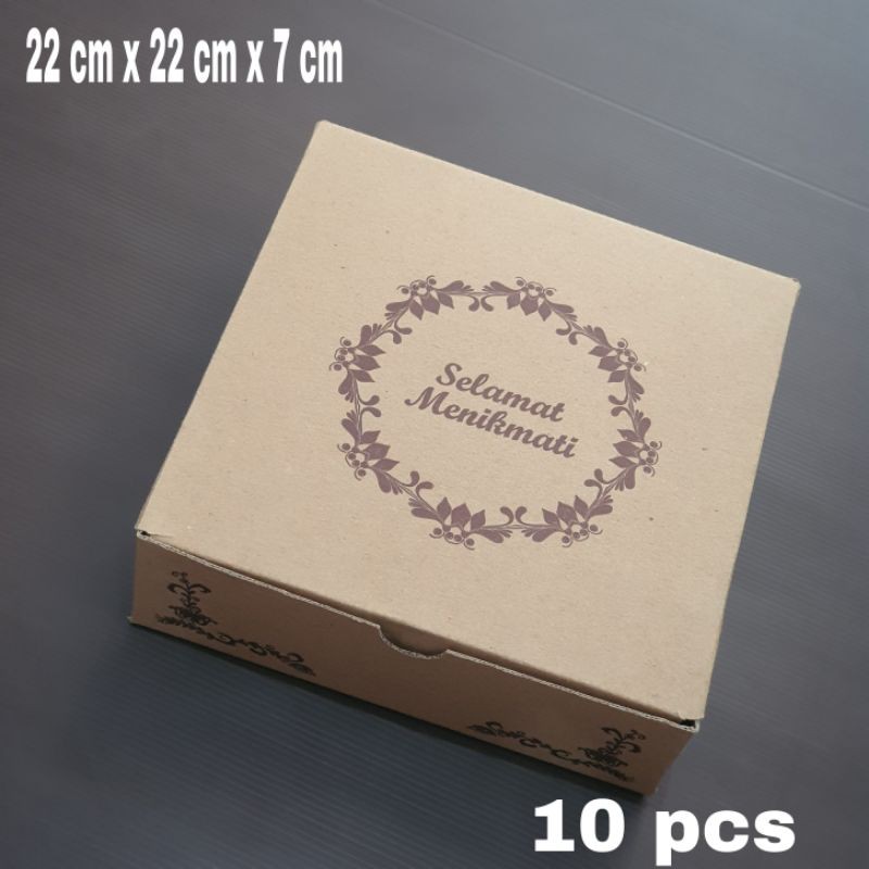 Kotak Nasi/Dus Nasi Coklat 22x22x7cm