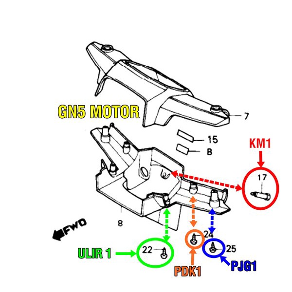 BAUT BATOK KEPALA 1 SET HONDA ASTREA PRIMA & STAR