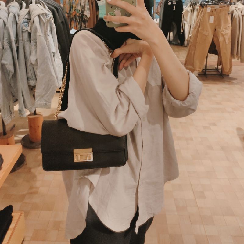 Kemeja wanita oversize linen / Olivia Shirt-Olivia cream baru