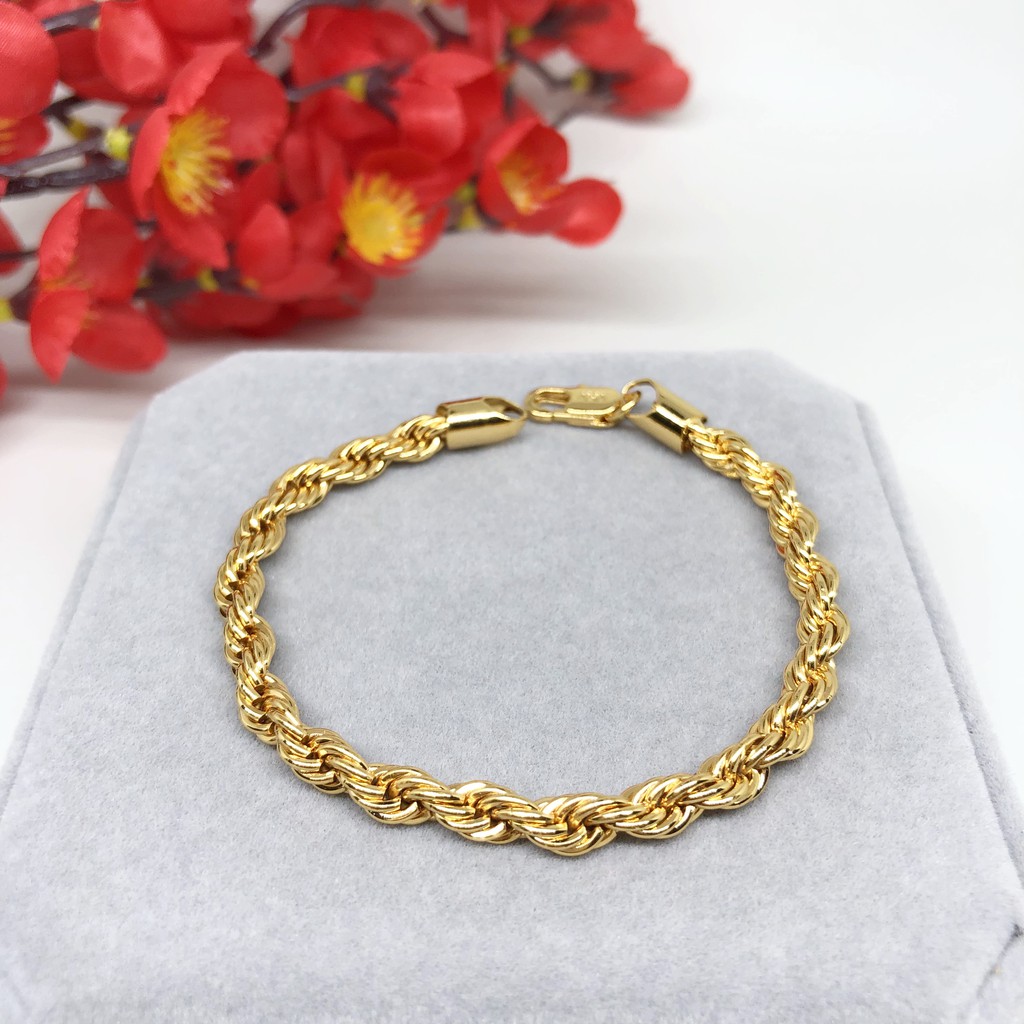 Gelang Koin Tambang Xuping Rantai Tebal Lilit Lapis Emas - BB217