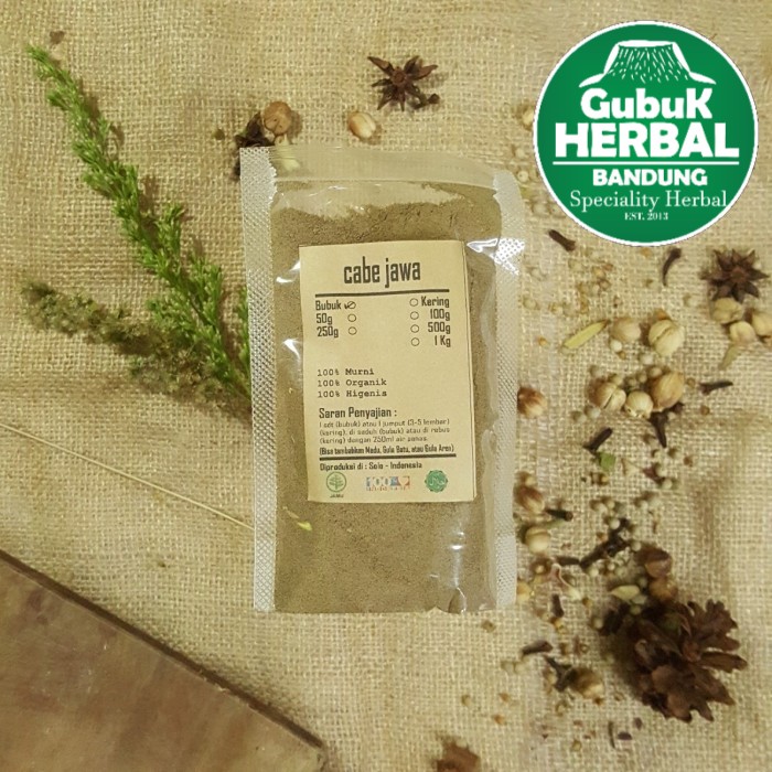 

CABE JAWA BUBUK 100 GRAM - Piper retrofractum Vahl - MURNI TANPA GULA - BUBUK HALUS
