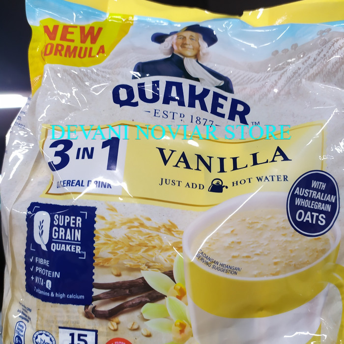 

QUAKER 3in1 Oat Cereal Drink Vanilla 15pcsx28gram