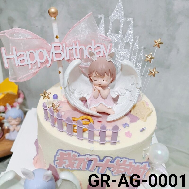 GR-AG-0001 Cake topper hiasan kue angel malaikat sayap peri