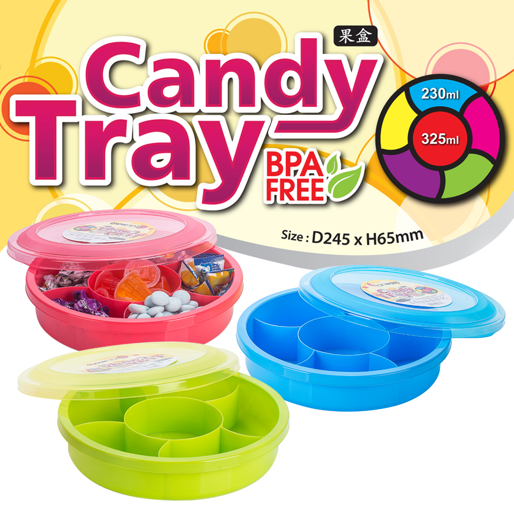 Elianware BPA Free Candy Tray (Kotak Permen) - 6 Compartments (1170ml)
