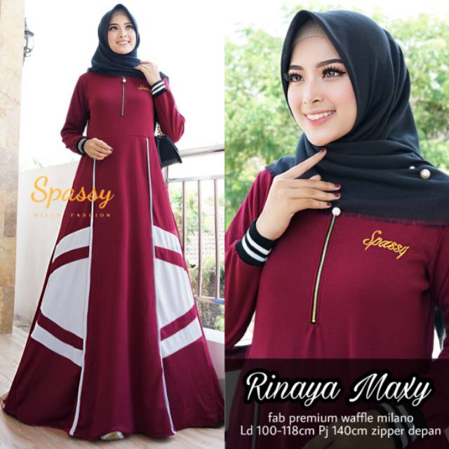 Rinaya Maxy Dress Syari Ori Label Spassy