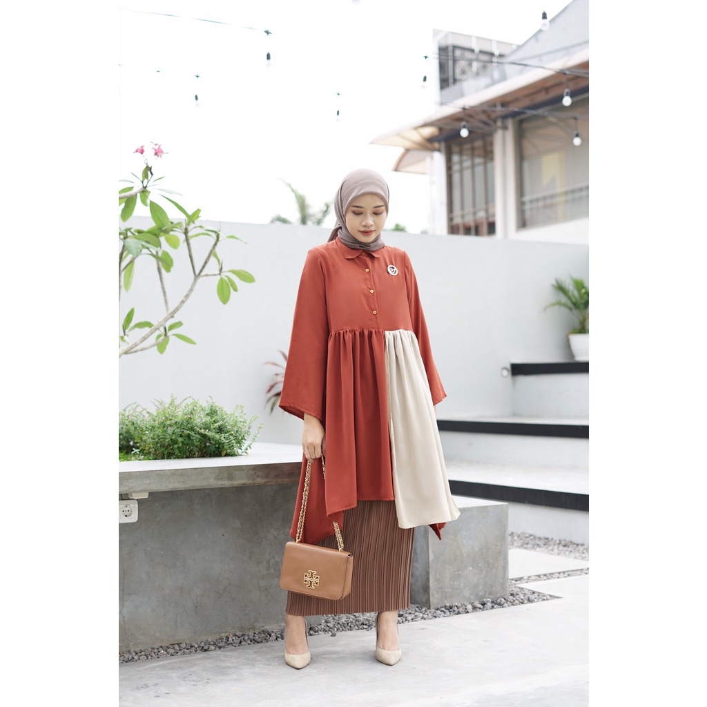 Faire tunic by EDERRA | Atasan tunik sifon wanita elegan semi formil kerja dari ederra.id cifon PR