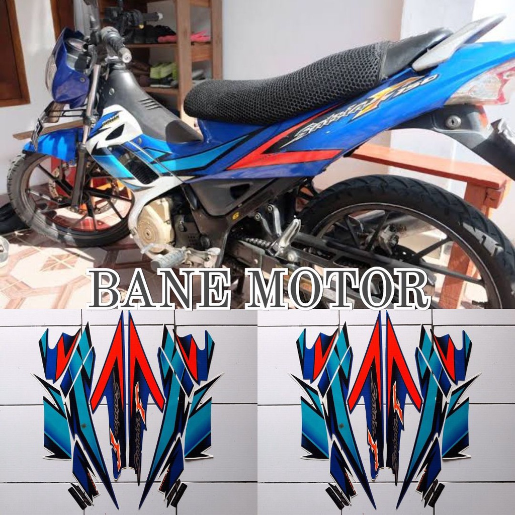 striping Satria FU 2007 biru - stiker body motor FU 2007