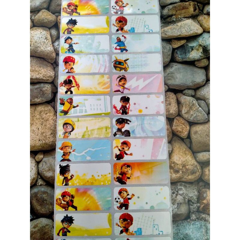 

Stiker Label Nama Name Sticker Waterproof Anti Air BOBOIBOY