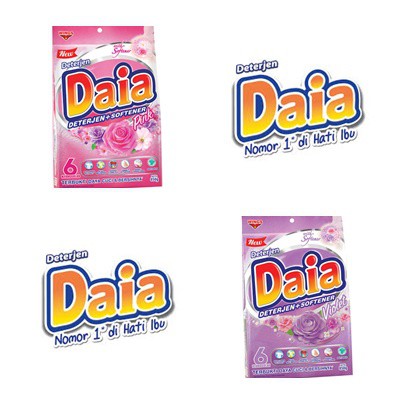 RF Daia Softener Bag 850 gr Powder Detergent Deterjen Sabun Cuci Bubuk Gratis Piring Pink Violet