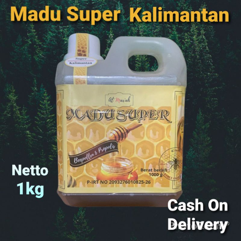

Madu Super kalimantan Al Mar'ah 1kg, Bee pollen Royal jelly & Propolis