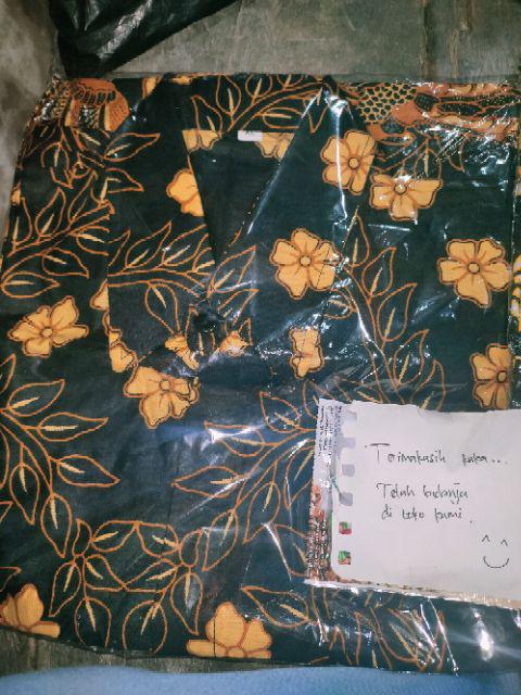 Harga Promo!! Kemeja Pria Batik Motif Banyamuk Dan Sekar Jagad Batik Cendrawasih Bunga Manggar