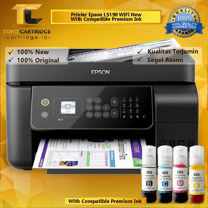 Printer Eco Tank Epson L5190 5190 Print Scan Copy Wifi ADF Fax A4 New