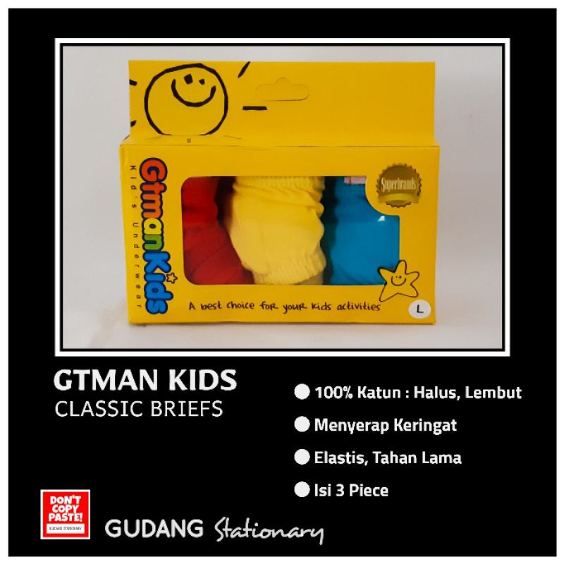 GT Man Kids Briefs Classic GTMK01 [ Isi 3 piece ]