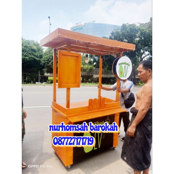 gerobak kayu murah/gerobak es/gerobak kayu jati belabda