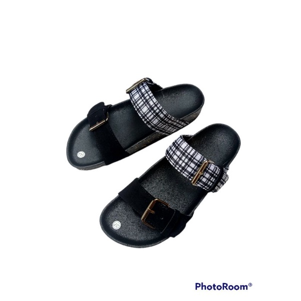 SANDAL BIRKEN WANITA MILANO BAN2 MOTIF KOTAK / sandal wanita/ sandal murah