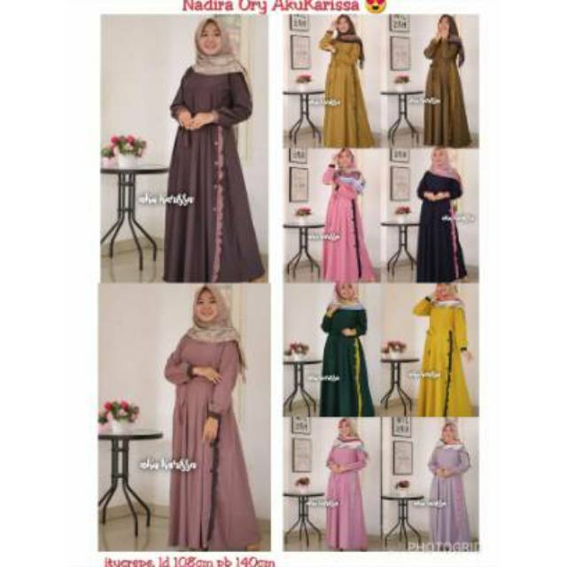 New Gamis Nadira Dress Only ORI Aku Karissa Fashion | Gamis ItyCrepe Premium AkuKarissa