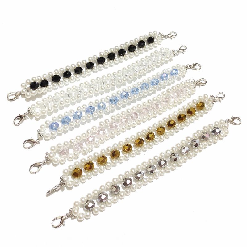 Konektor Masker Hijab Mask Connector Laura Crystal Diamond Pearl Series Glamour Luxury Strap Anyam Kristal Mutiara Korea