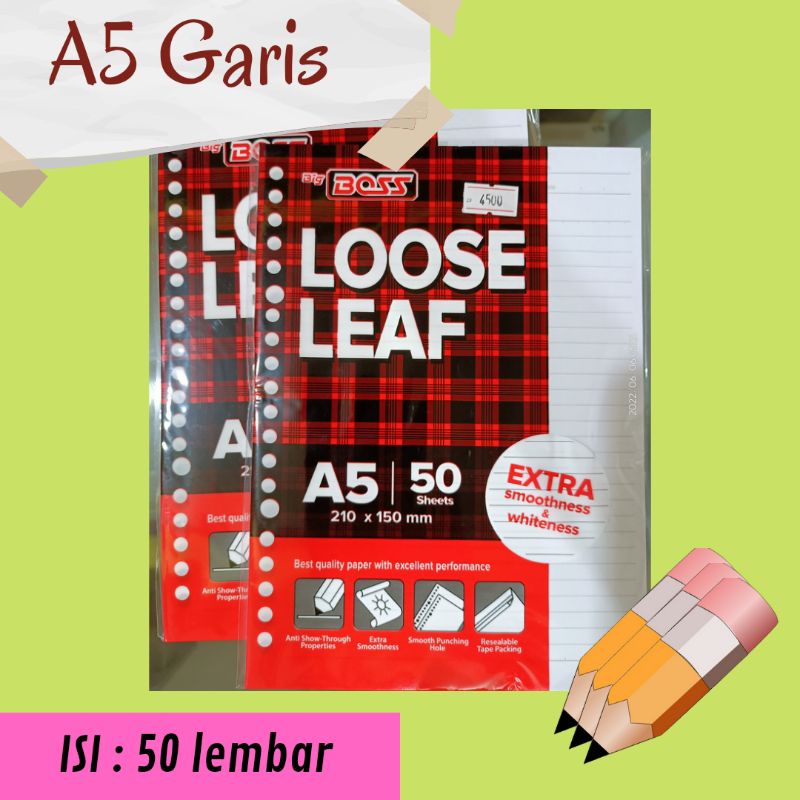 

Loose Leaf /Isi Binder/Big Boss A5 GARIS