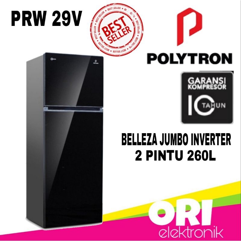 POLYTRON BELLEZA JUMBO 2 PINTU 260L INVERTER PRW-29V