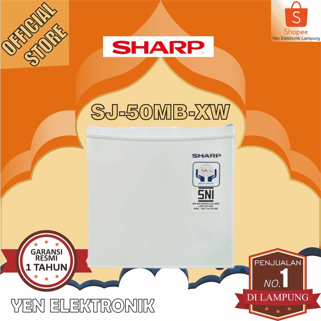 Kulkas Portable SHARP SJ 50MB XW Kulkas Mini Portable Low Watt Garansi Resmi SHARP 1 Tahun