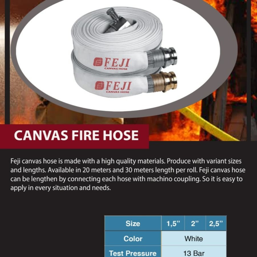 Fire hose 21/2 x 30m ozeki /feji selang pemadam cw machino coupling