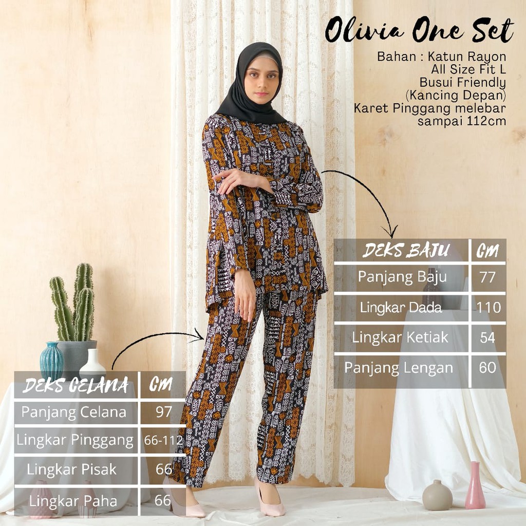 Piyama Dewasa - One Set Kekinian - Setelan Wanita Abstrak - Etnik One Set - One Set Katun Rayon