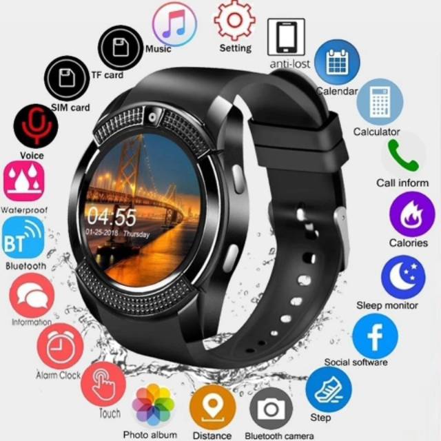 smartwatch v8 jam tangan android pintar