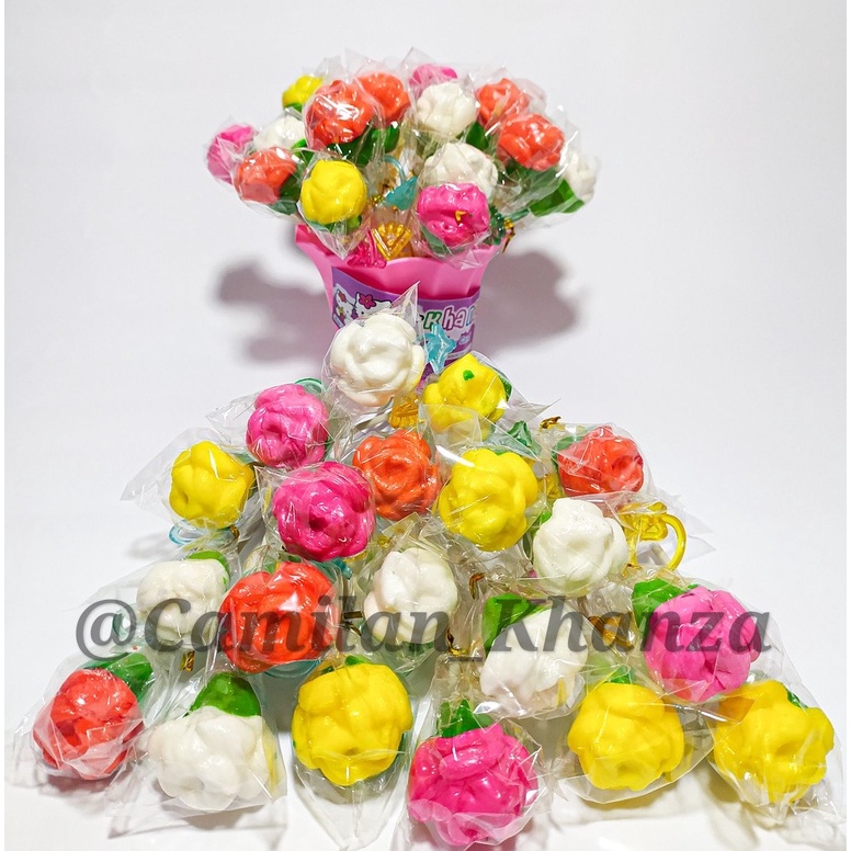 Jual Lolipop Bunga MAWAR CANTIK Isi 20 Pcs Free Pot | Shopee Indonesia