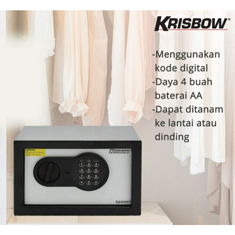 Krisbow stellsafe/brankas uang/digital safety box