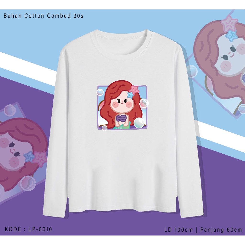 ARIEL CUTE  / TERMURAH BAJU KAOS KATUN WANITA/ PRIA UNISEX LENGAN PANJANG / TUMBLR TEE /  OVERSIZE