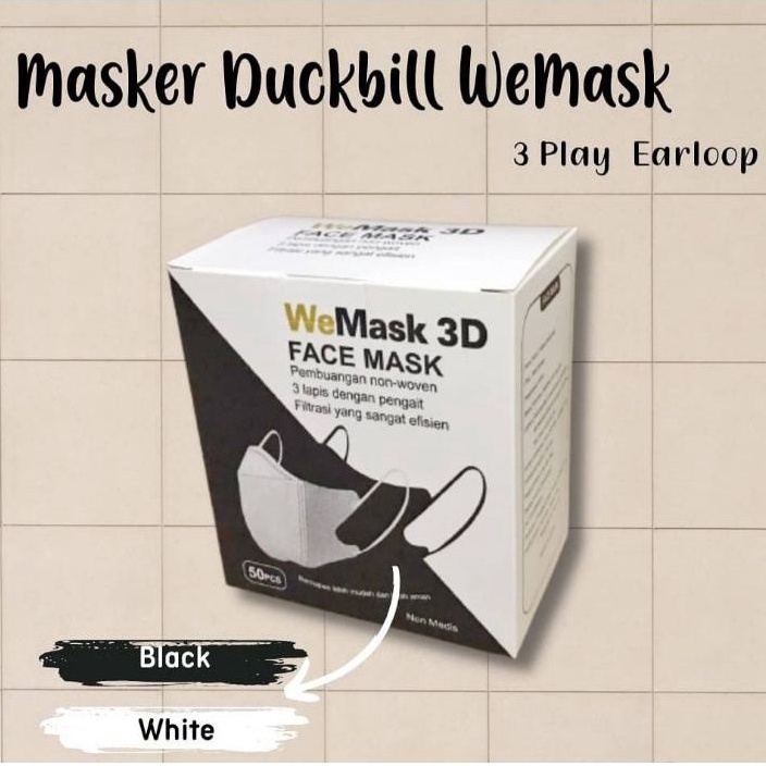Masker Duckbill 3D isi 50pcs WE MASK/Masker import/ijin kemenkes
