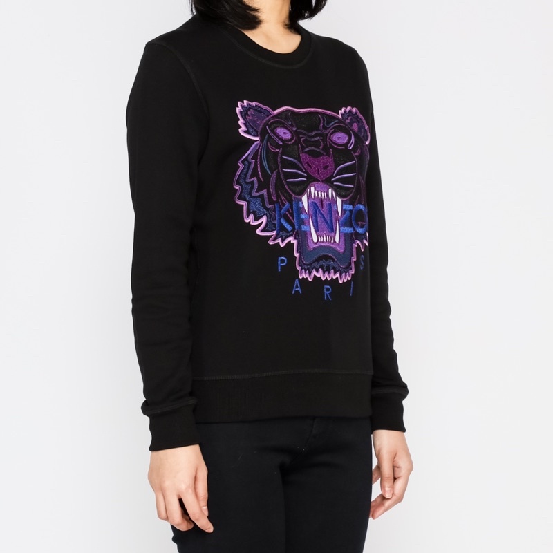 Ken. Tiger Crewneck Black Purple