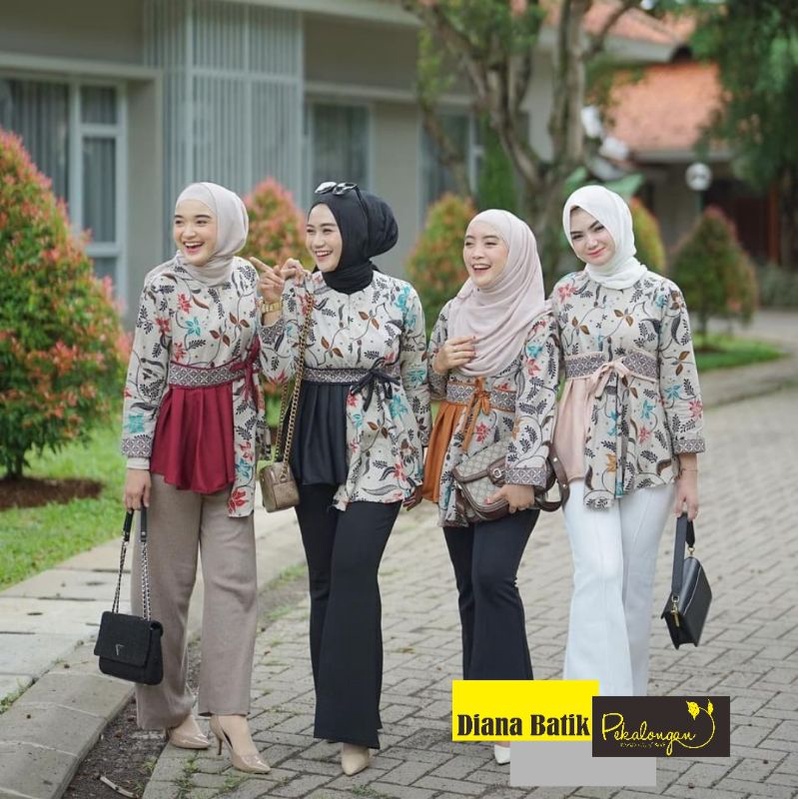 Atasan Batik Wanita Pria Kerja Kantor Terbaru Terlaris Lengan Panjang Katun Kombinasi M L XL XXL