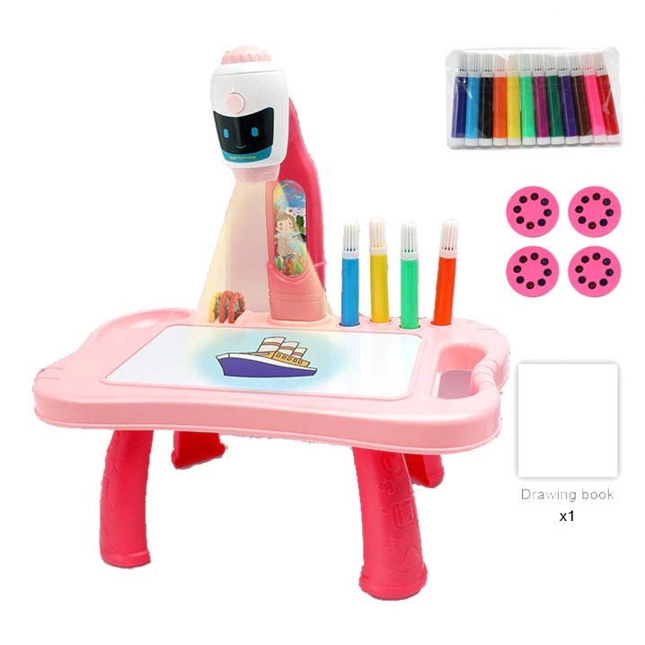 Meja Bermain Anak LED Projector Art Drawing Board - WBP23
