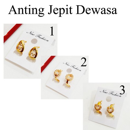 Anting Jepit Dewasa Perhiasan Wanita Cantik Simple