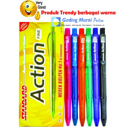 

Pulpen Standard Action Fine Tip 0.5 1 pack isi 12 Murah