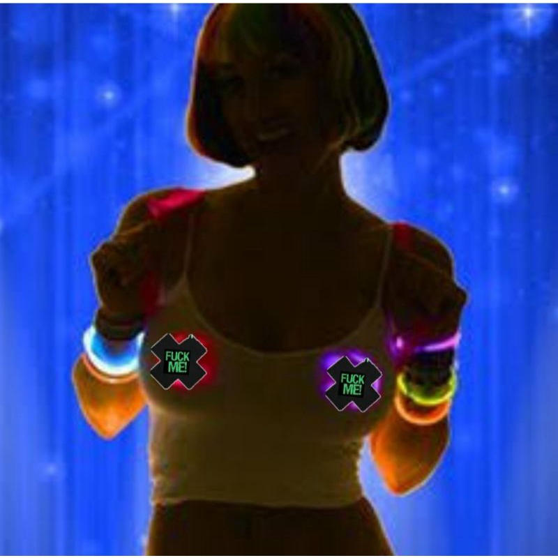 FUCK ME Nipple Cover GLOW IN THE DARK Disposable Nipple Pad Nipple Stickers Breast Bra