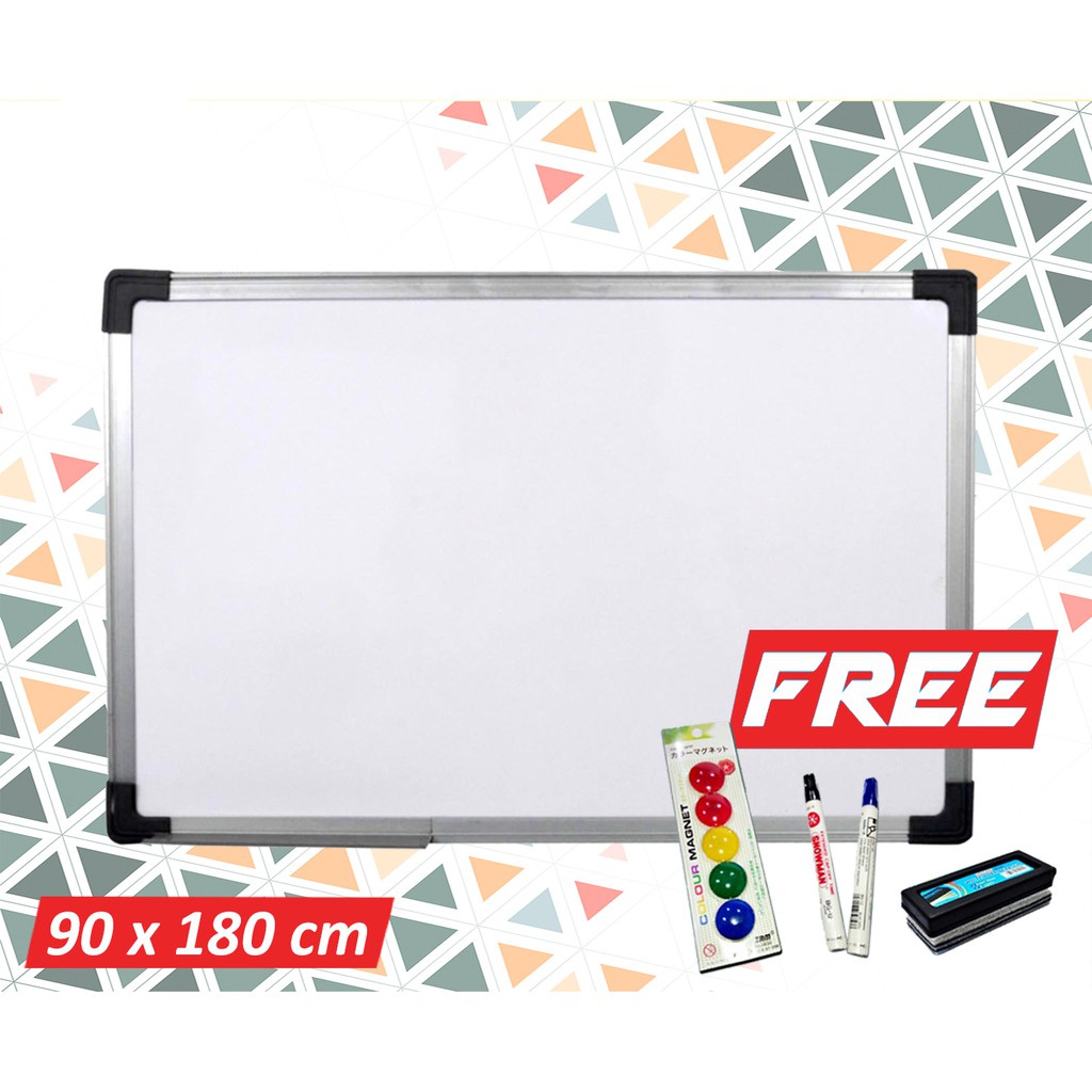 

Whiteboard Keiko Hanger 90 x 180cm Free Spidol + penghapus + Pin Color Magnet
