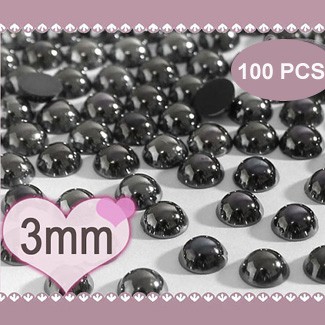 PEARL ROUND 3MM-(100 PCS) HIASAN NAIL ART DEKORASI KUKU SCRAPBOOK SLIME